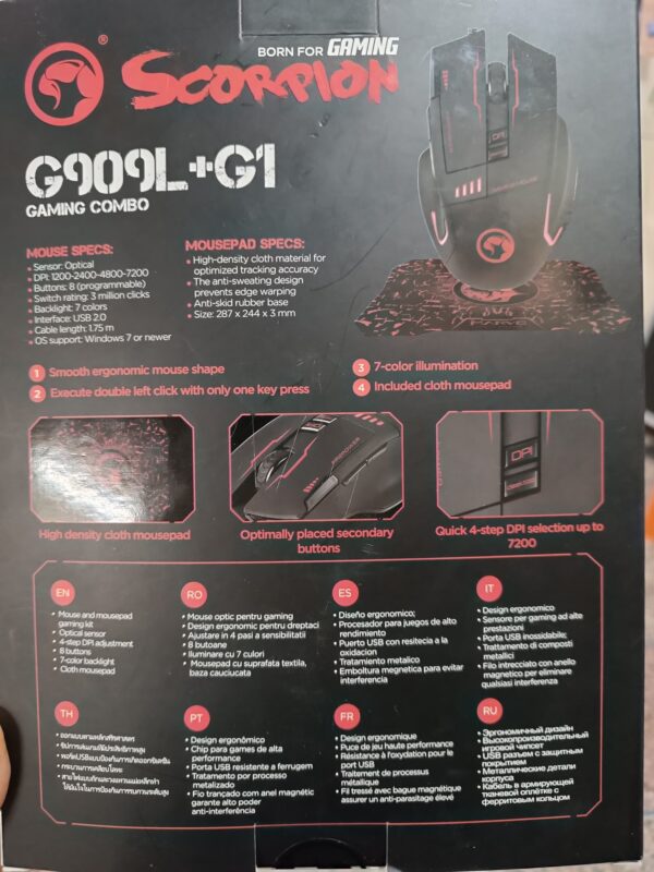 IMG_20250619_202212 Souris et tapis de souris de jeu MARVO Scorpion G909L + G1